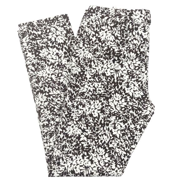 Michael Kors Pants Women’s Sz 2 Chocolate White Floral Stretch Comfort $110 - Picture 12 of 14